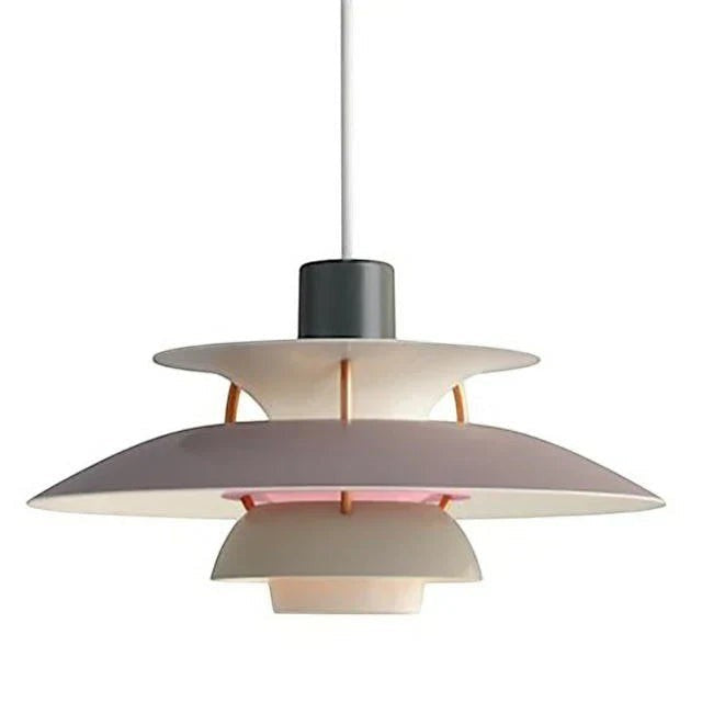 Suspension Dimoree Macaron en métal avec abat-jour superposé design aux tons pastel et gris pour éclairage moderne