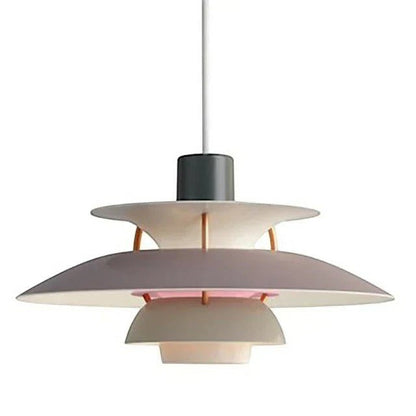 Suspension Dimoree Macaron en métal avec abat-jour superposé design aux tons pastel et gris pour éclairage moderne