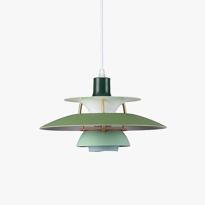 Suspension Dimoree Macaron en métal multicouche aux tons pastel vert et blanc au design moderne et élégant