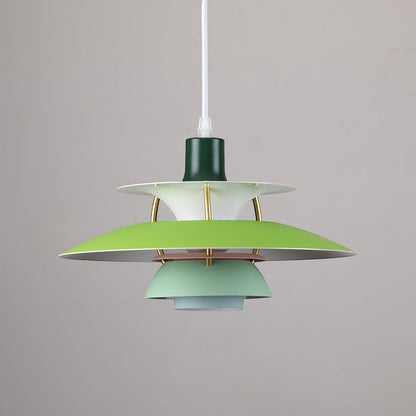 Suspension Dimoree Macaron en métal multicolore style moderne avec abat-jour superposé pour éclairage intérieur