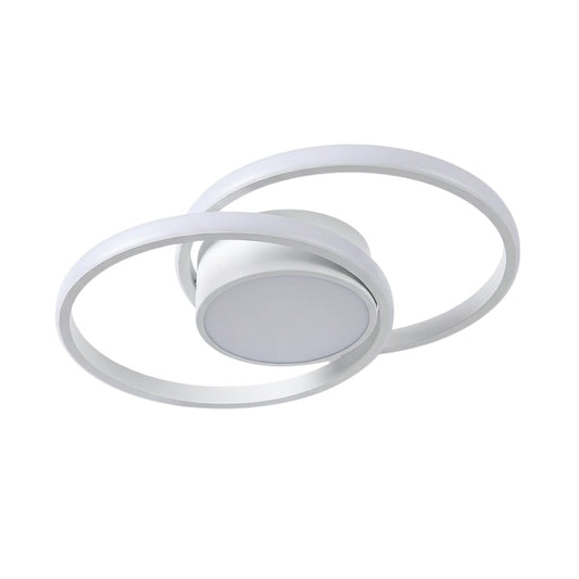 Plafonnier aluminium blanc chambre - vue 1