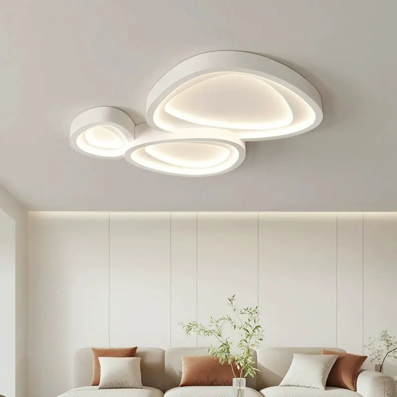Bergen - Plafonnier design minimaliste blanc pour salon