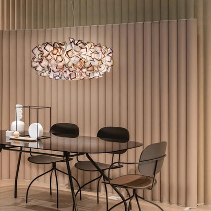 Lustre moderne en cristal taillé pour salon et salle à manger