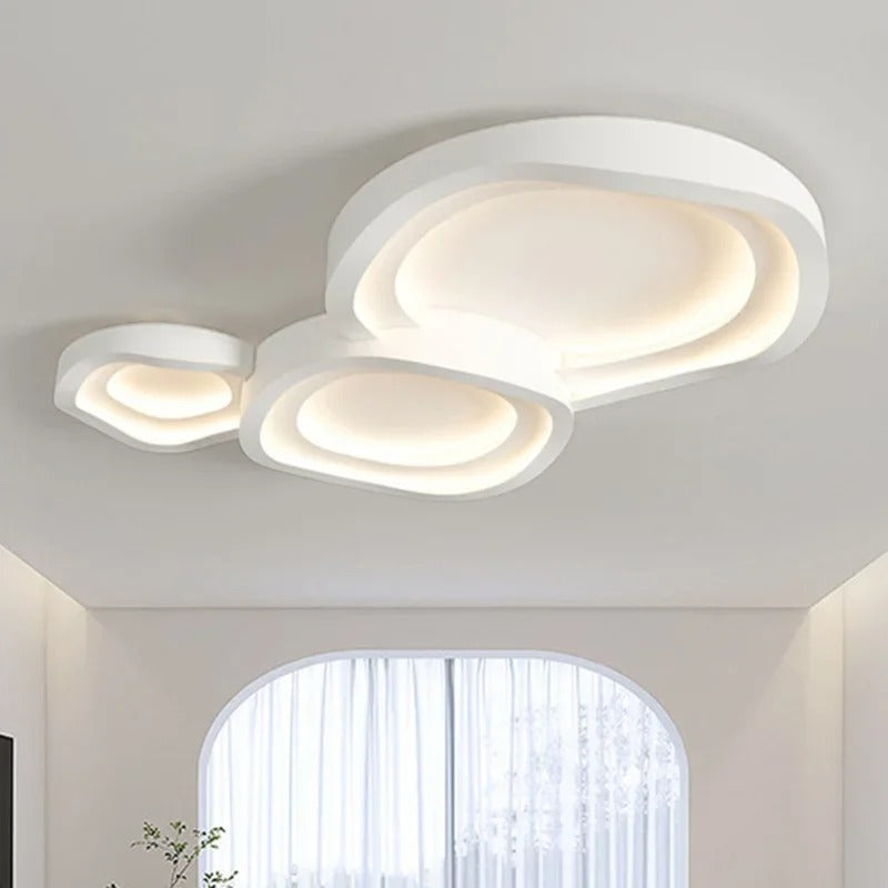 Bergen - Plafonnier design minimaliste blanc pour salon