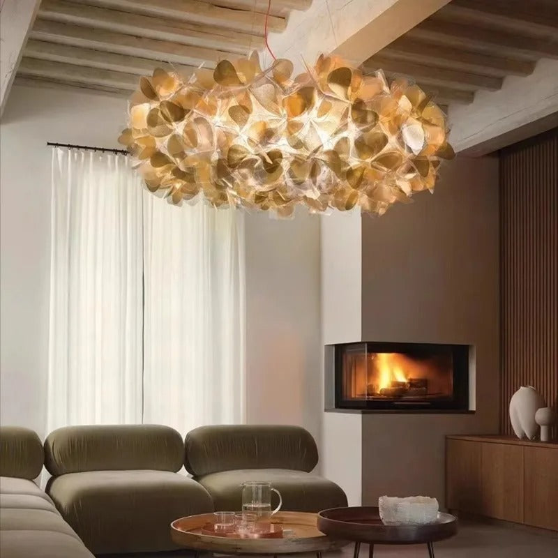 Lustre moderne en cristal taillé pour salon et salle à manger