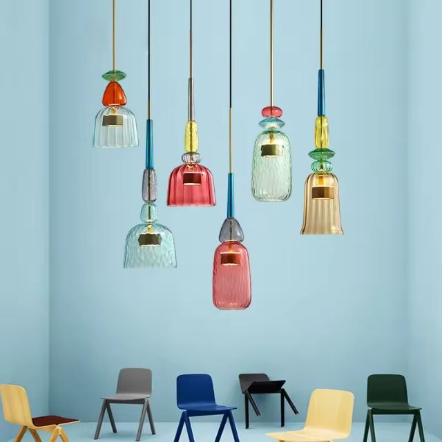 Suspension Multicolore en Verre