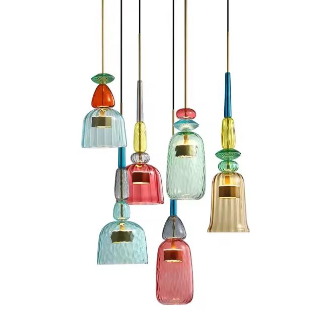 Suspension Multicolore en Verre