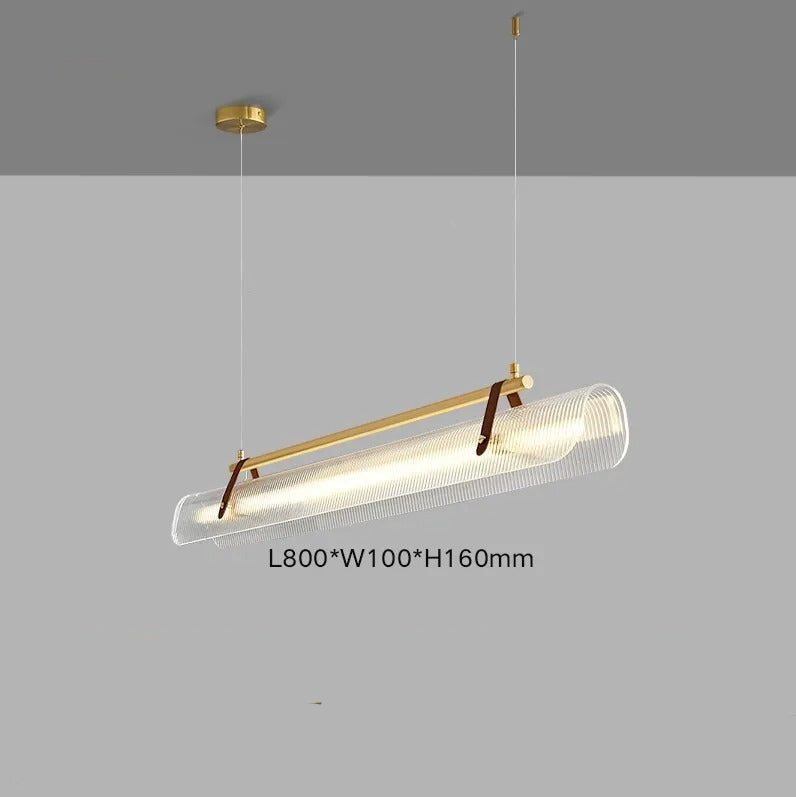 Lustre led en verre minimaliste pour salon et salle à manger