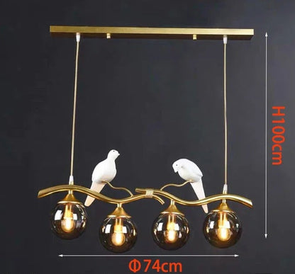 Lustre moderne en verre et métal
